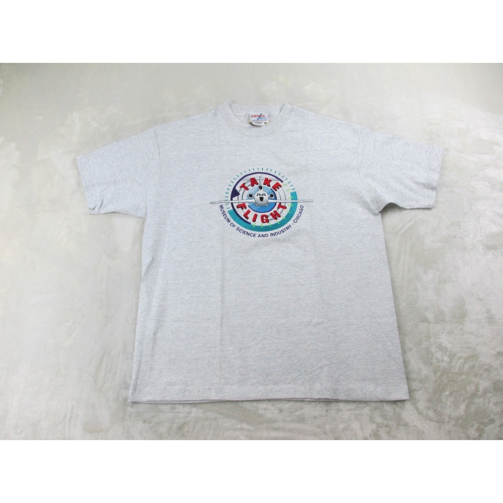 NEW Museum Of Science And Industry Shirt Mens Extra Large Gray Take Flight*